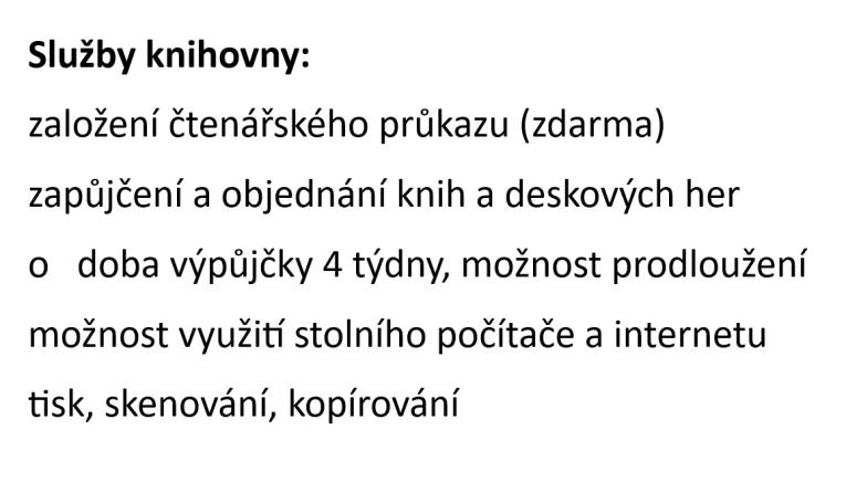 Služby knihovny